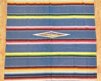 #104 • Vintage Mexican Saltillo Sarape Woven Blanket Runner
