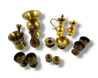 #31 • 13 Vintage Brass Miniature Vessels
