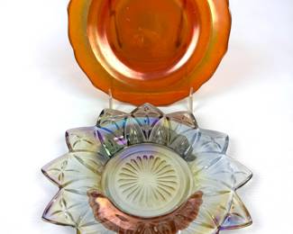 #108 • Two Small Vintage Iridescent Plates

