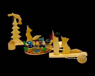 #168 • Vintage Russian Hand Carved Wood Toys
