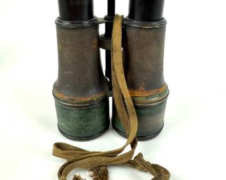 #74 • Leather Wrapped Lemaire Civil War Era Officer's Field Binoculars
