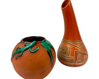#20 • Pair of Terra Cotta Southwest Style Art Pottery
