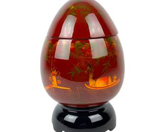 #92 • Large Egg-Shaped Lacquerware on Stand - Vietnam
