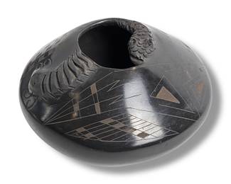 #39 • Lety Estala: Signed Blackware Snake Bowl
