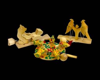 #178 • Vintage Russian Hand Carved Wood Toys
