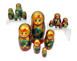 #48 • 3 Sets of Russian Matryoshka Nesting Dolls
