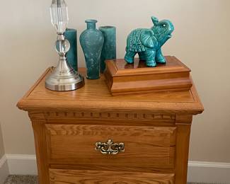 Oak bedside table by Bassett