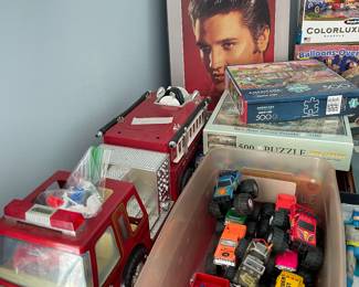 Toy fire truck, Elvis puzzle