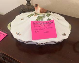 Herend by Rothschild with birds covered casserole dish