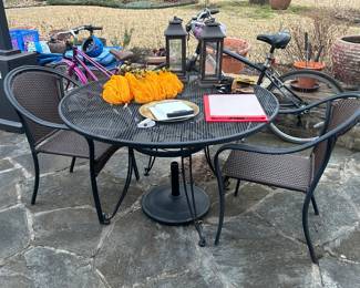 Wrought iron patio table