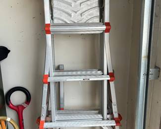 Folding extension ladder