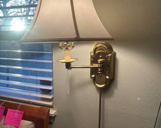 Pair of brass sconce reading lamps