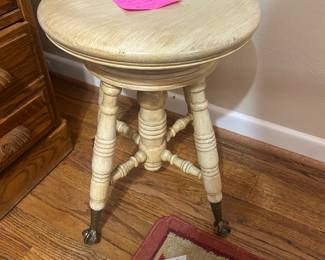Antique ball and claw piano stool