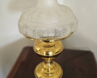 brass hurricane lamp, electric