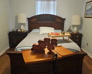 close up of elegant queen bed