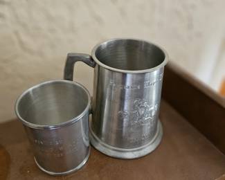 pewter mugs, small