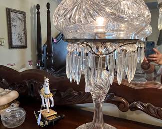American Brilliant Crystal mushroom lamp