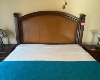 King size bedroom suite with King size nice Tempurpedic mattress set, linens and quilts