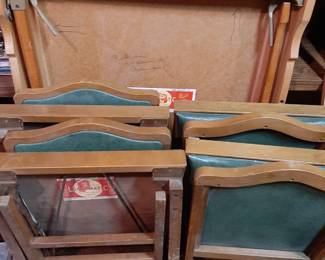 Mid Century Modern Leg-O-Matic wood folding table & chairs