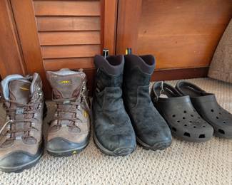 Keen Hiking Shoes, Merrell Boots, Crocs
