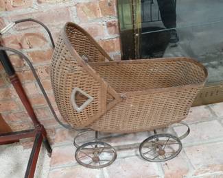 Wicker Baby Doll Buggy