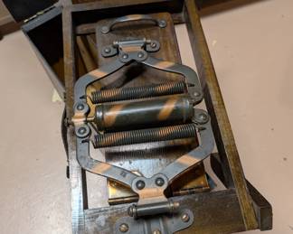 Antique Door Closer with Wood Storage Box 