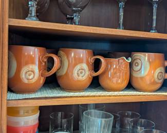 4 Denby Coffee Mugs & Creamer