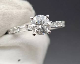 NEW! 1.51 Carat Diamond Cathedral Ring in 14k White Gold
