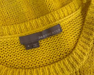 360 Sweater, yellow, sleeveless, crew neck, size S