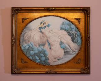 Vintage French Art Deco framed "Hortense" lithograph by Louis Icart