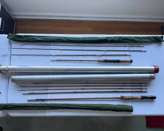 Fly fishing rods with metal tube cases