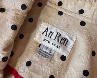 An Ren New York polka dot three-button blouse, size 8