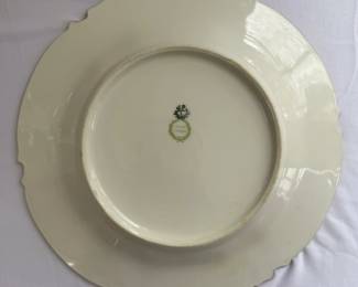 Reverse of Jean Pouyat monogrammed dishes from Limoges, France