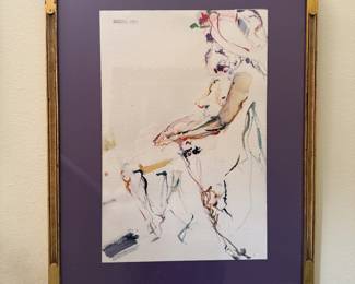 Color painting by French artist Barbara Aubin (1928-2014)