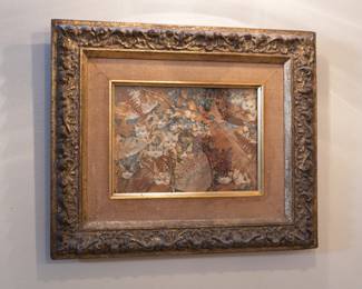 A framed collage of cats and winter leaves and dried plants