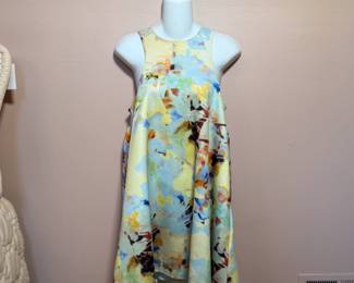 J.O.A. Los Angeles sleeveless short dress, pastel abstract pattern, size M