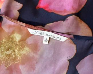 Closeup of Rachel Roy abstract floral sleeveless dress, size S