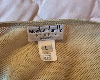 Closeup of Monika Turtle Studio long sleeve knit top, new with tag NWT, size L