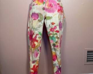 Kate Spade New York Broome Street colorful abstract skinny stretch jeans