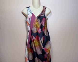 Rachel Roy abstract floral sleeveless dress, size S