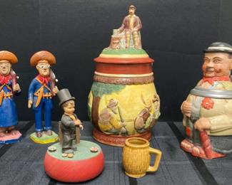 CT450German Beer Stein Hobo Mug, German Jar And Miscellaneous Figurines