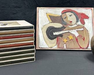 CT440VVintage TimeLife Library of Art Books, Artwork Signed By Artist, Pottery Vase