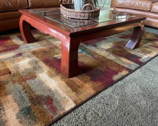 Large rug and coffee table 