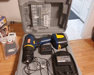 Ryobi drill with case and battery