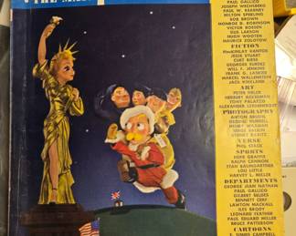 Vintage Esquire magazine collection with original Vargas girl pinup centerfolds