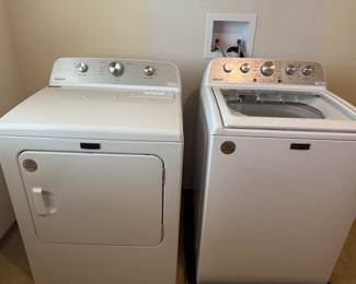 MAYTAG WASHER AND DRYER. PURCHASED 3/11/23 FOR OVER $1400.00 W/ 3 YEAR EXTENDED WARRANTY THAT WAS $698. EXTENDED WARRATY IS TRANSFERRABLE AND EXPIRES 3/10/26. THIS SET IS ONE OWNER, ELDERLY WOMAN. VERY LOW MILES!!!! ASKING $900