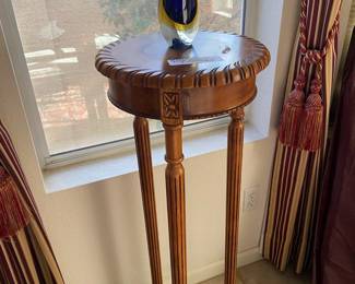 Plant Stand And Murano Glass Art Piece