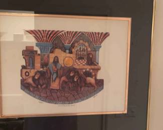 Print Titled David And The Lions