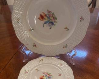 Five Piece Set Herend Porcelain Dinnerware 