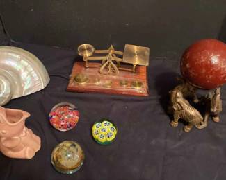 Redwing Elephant ,Murano Style Paperweights An More